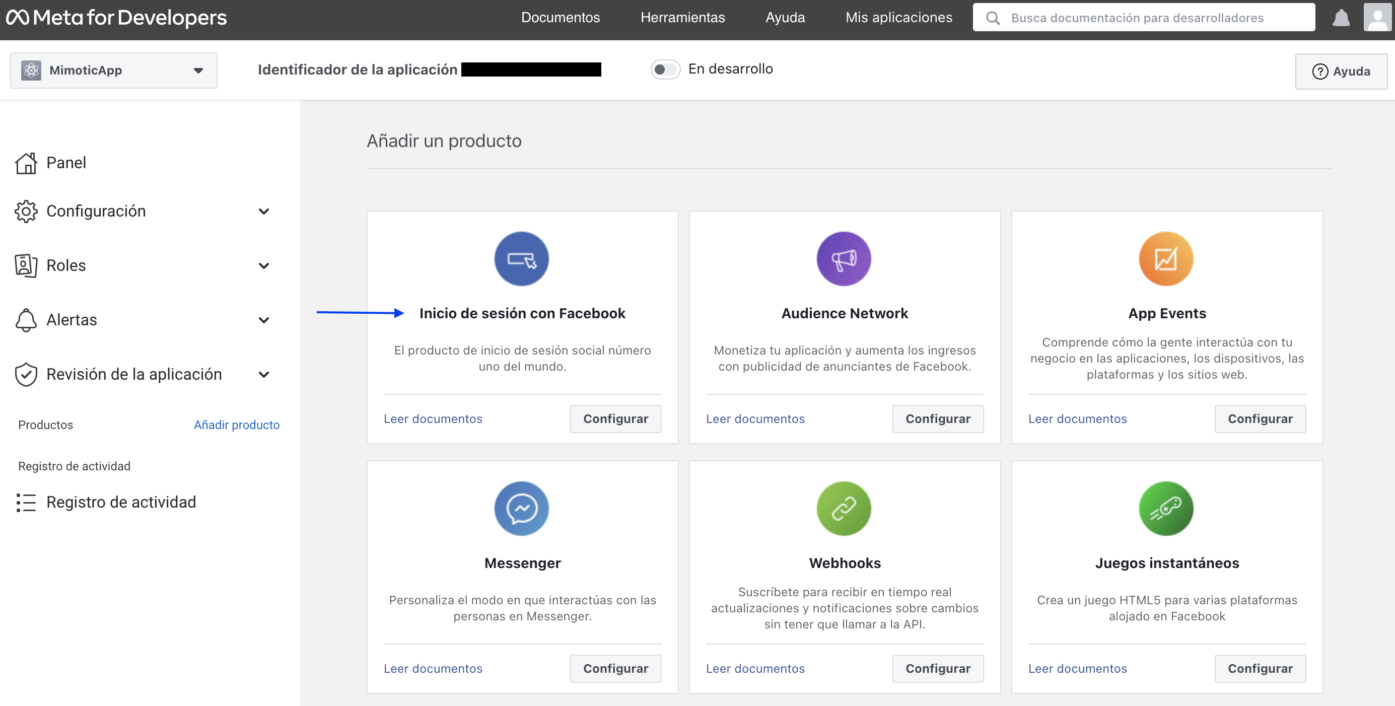 Seleccionar productos facebook